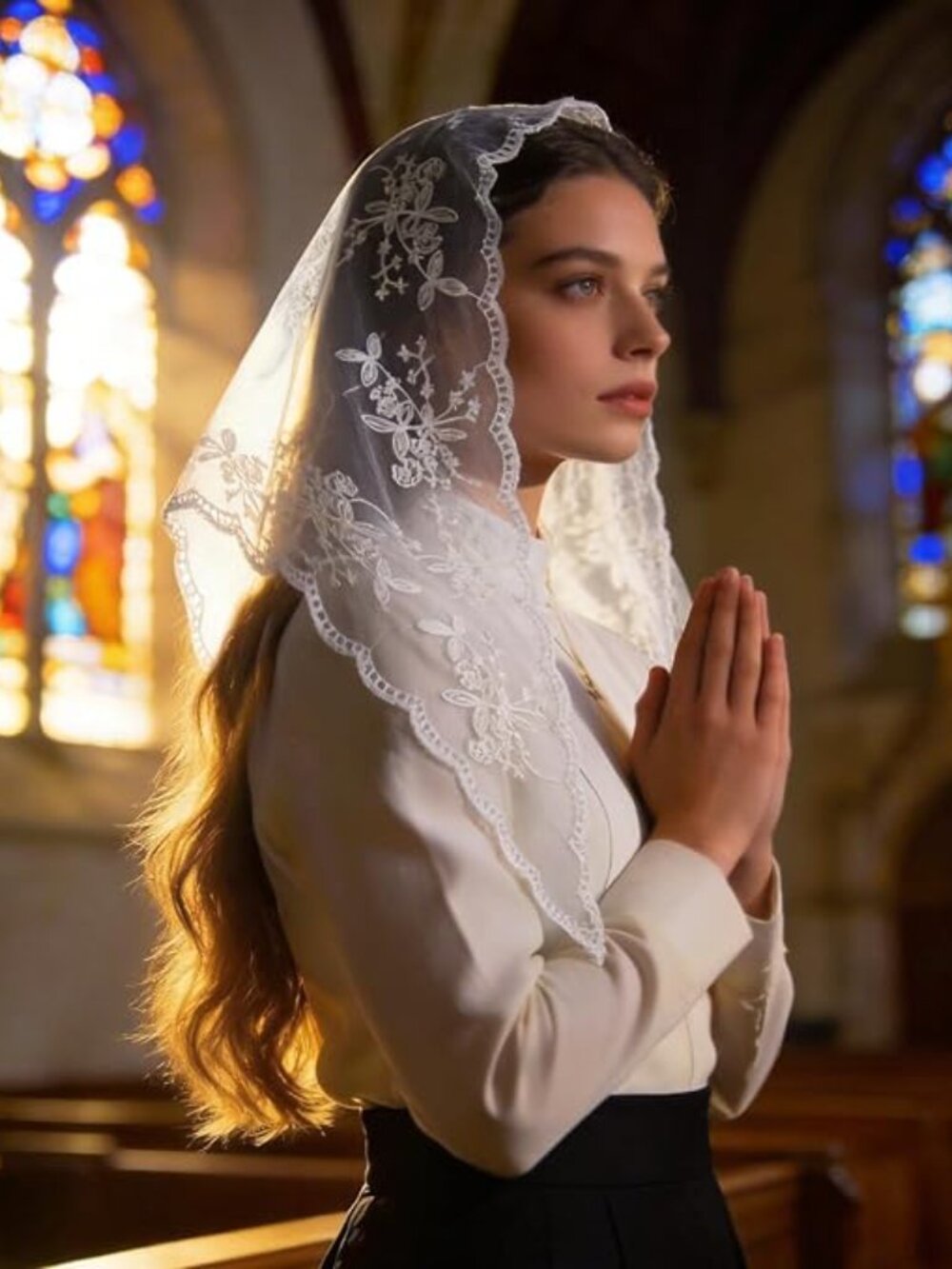 Triangle Veil  Head Covering Scarf